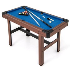 48" Pool Table for Kids Adults W/ Full Set of Balls 2 Cue Sticks 2 Chalks