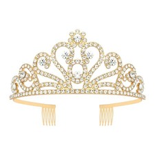 Gold Tiara Crown Crystal Tiaras and Crowns for Women Princess Fairy Bride Tiara