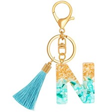 TTYY Alphabet Initial Letter Keychain for Women gift To Cyan Crystal Lettern