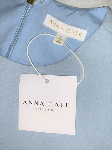 NEW Anna Cate Collection Jayme Light Blue Sleeveless Lined Ruffle Dress Womens S - Picture 5 of 10