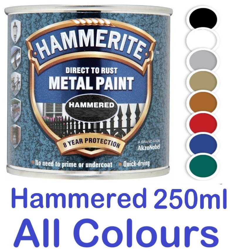 Hammerite Hammered 250ml Paint All Colours UK