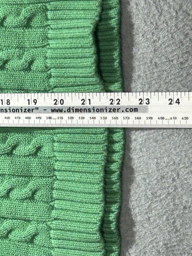 LL Bean Sweater Womens Large Cable Knit Green Pullover Sweatshirt St Patricks - Picture 4 of 8
