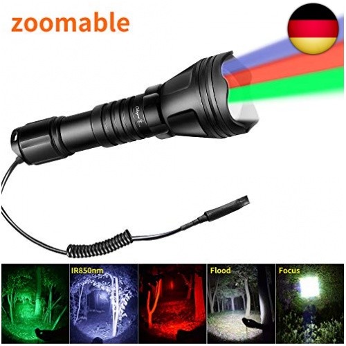 Odepro KL52 zoombare Taschenlampe rot grün weiß LED ir850 LED weiß Lampe be4dc5 Odepro KL52 zoombare Taschenlampe rot grün weiß LED ir850 LED weiß Lampe be4dc5