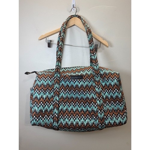 Vera Bradley mehrfarbige Damen-Reisetasche doppelte Griffe Reißverschluss oben - Bild 3 von 9