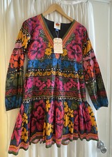 Anthropologie Farm Rio Floral Tiered Dress Puff Babydoll NEW XS