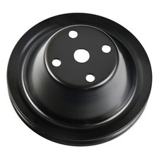 For Small Block Chevy Sbc 350 Black Single Groove Steel Long Water Pump Pulley