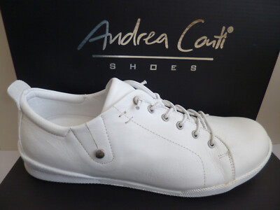 Andrea Conti Women's Slippers Sneakers Half Shoes Leather White 0345724 