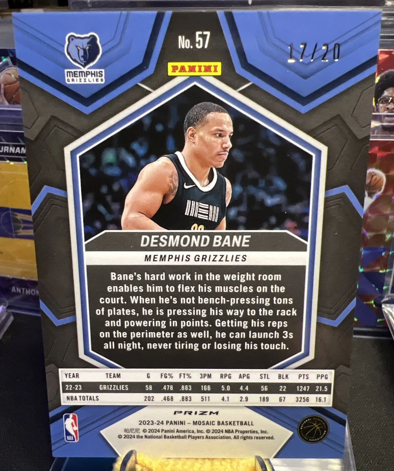 2023–24 Panini Mosaic Pink Disco #57 Desmond Bane /20 Grizzlies - Image 2 of 3