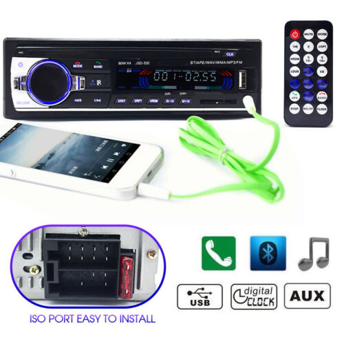 Car Bluetooth In-dash Radio Stereo Audio Head Unit Player 1 DIN - Picture 1 of 12