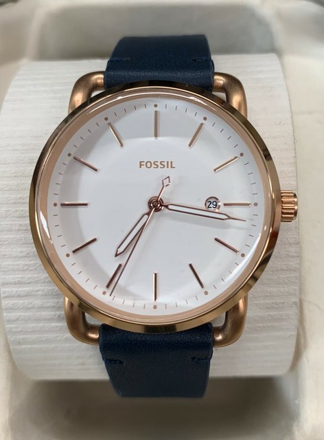 White Dial Blue Leather Women's Watch 