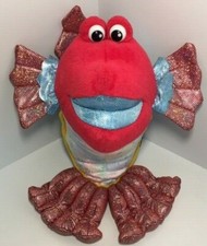 Vintage 12" Animal Alley Plush Shiny Sitting FISH Toys R Us Stuffed Toy Blue