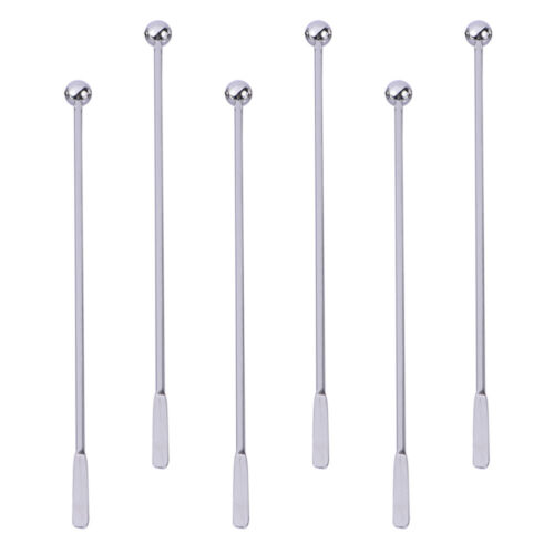 6Pcs Stainless Steel Swizzle Rod Stirrers for Bar Party Home Office - Imagen 1 de 12