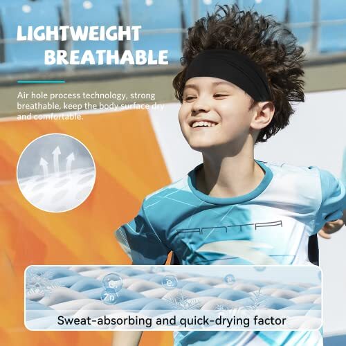 Sports Headbands Kids, 5 Pack Wicking Sweatbands Footable Soccer