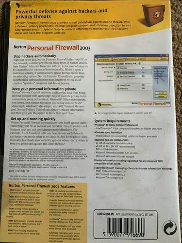 Norton Personal Firewall 2003 Windows - Afbeelding 4 van 4