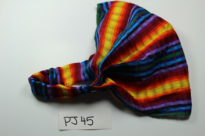 Guatemalan HEADBAND Hand Made Solid Blue Chalina Head Band Yoga Wrap NEW - PJ45