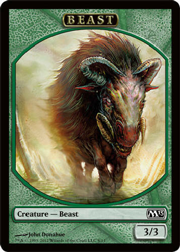 BEAST TOKEN Magic 2013 MTG The Gathering Card by DJMagic  