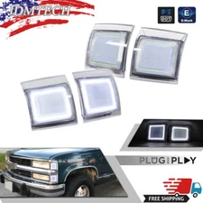 For 1994-1998 Chevy C/K 1500 2500 3500 Clear White LED Side Marker Corner Lights