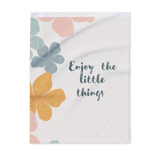 Cozy Arctic Fleece Blanket, Enjoy the little things, 30"x40" - Picture 2 of 5