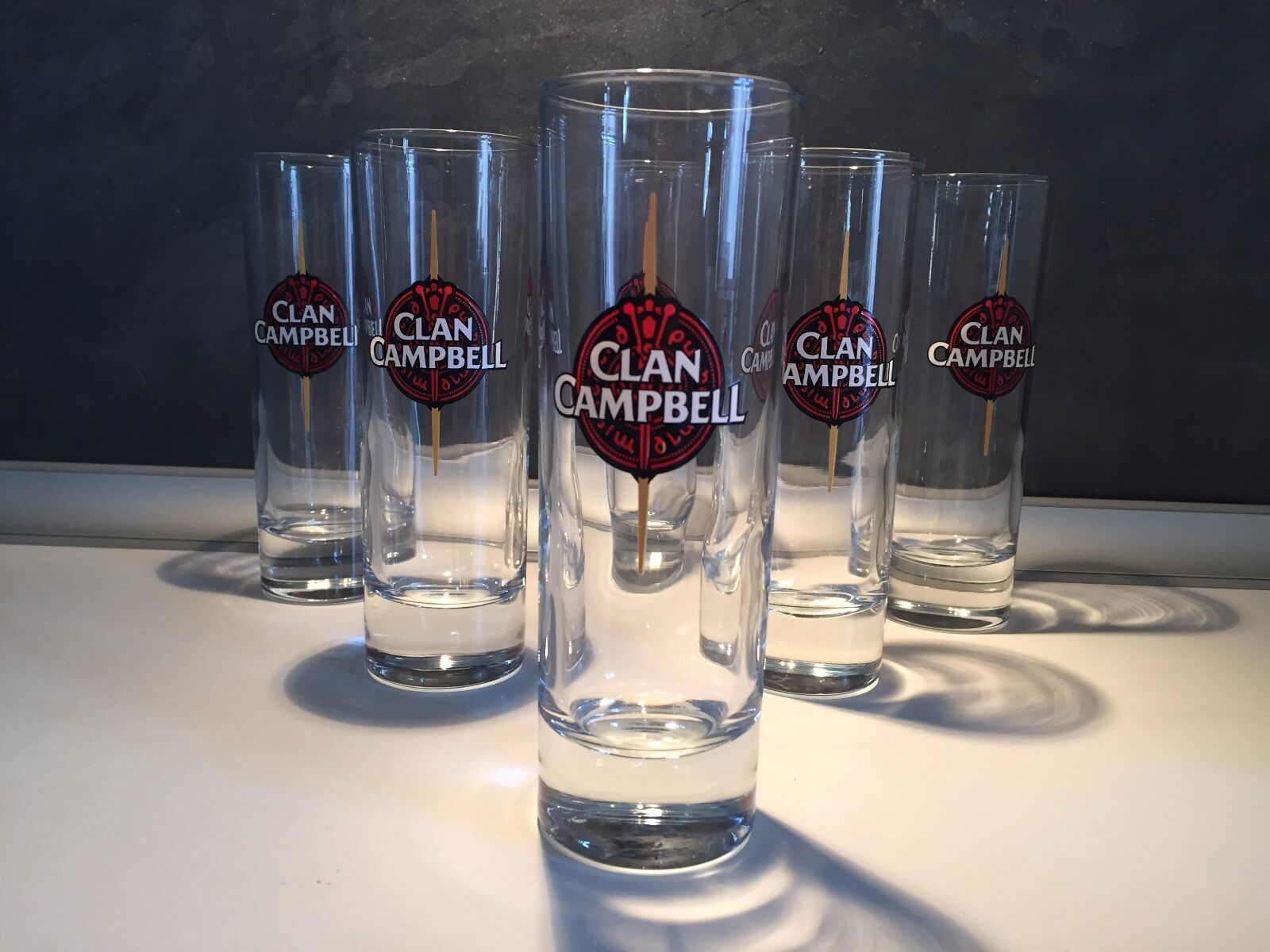 6 VERRES MOMIES  A WHISKY CLAN CAMPBELL TUBO 11 CL NOUVEAU MODEL NEUFS !!!