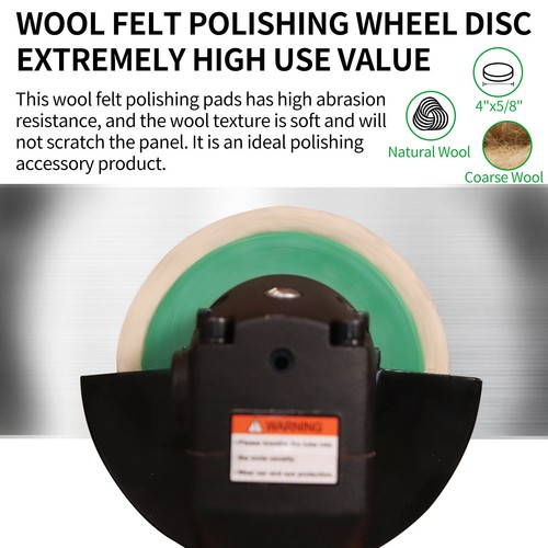 10 Pack 4" Wool Polishing Discs for Angle Grinder Finishing Wheel Buffing Pads - Picture 4 of 7
