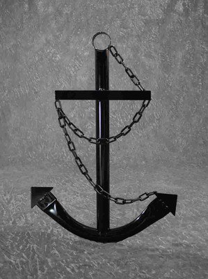 Black Anchor Wall Decor 3' Metal Handmade Nautical Outdoor Yard Decoration New