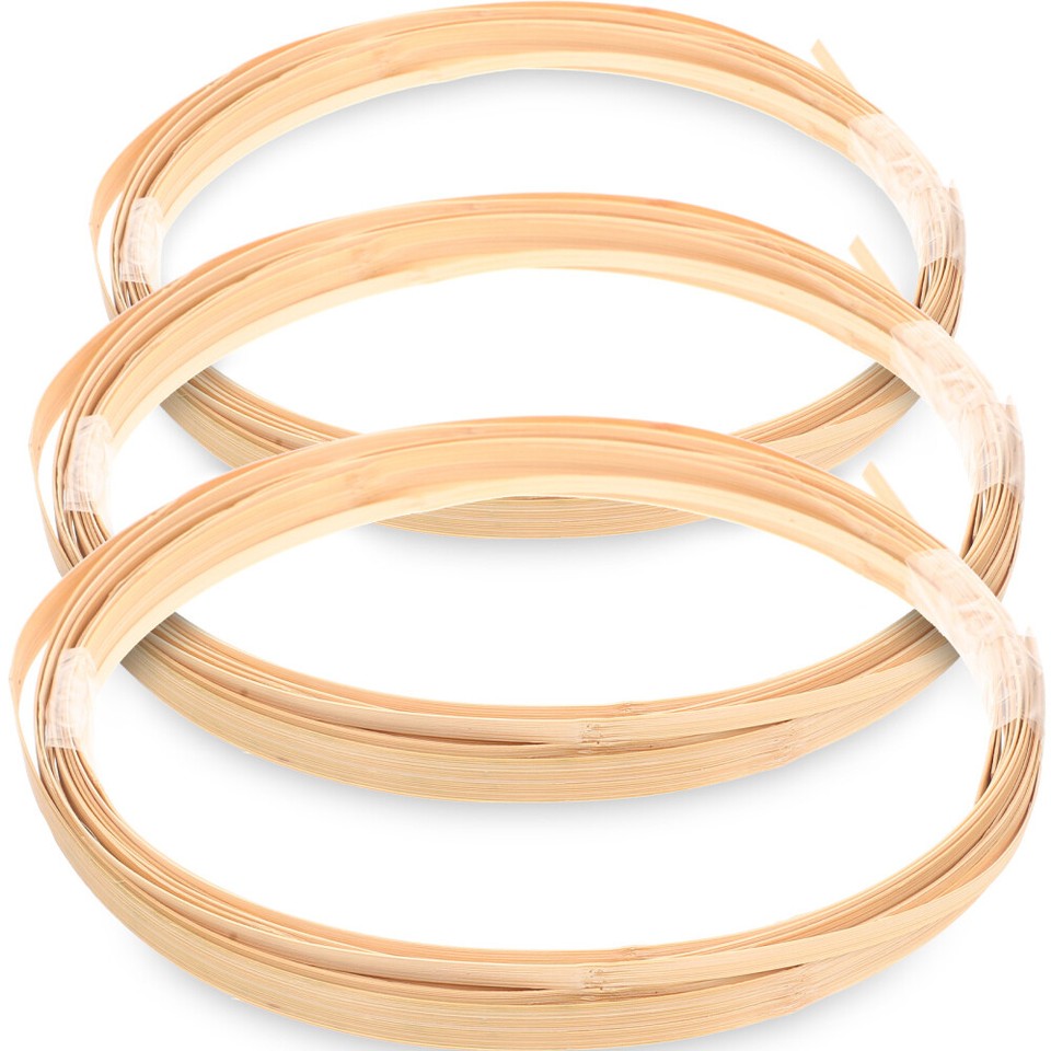 3 Rolls Thick Bamboo Strips Wicker Material Natural Rattan Skin Home