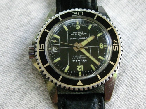 OROLOGIO VINTAGE SICURO/BREITLING SUBMARINE 23 JEWELS 400 TESTATO SOTTOVUOTO SWISS MADE - Foto 4 di 9