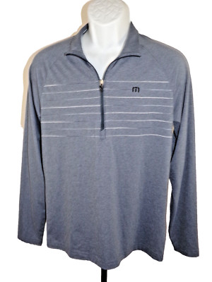Travis Mathew Men's Size Small Gray Long Sleeve 1/4 Zip Golf Shirt