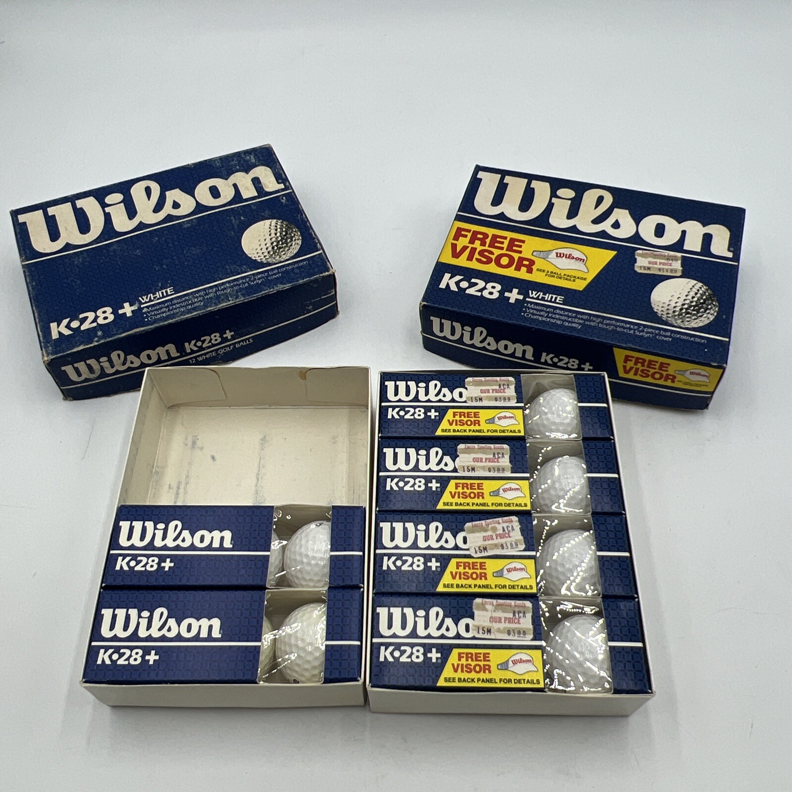 NOS VINTAGE WILSON K28+ GOLF BALLS 1 FULL BOX & .5 BOX = 18 TOTAL