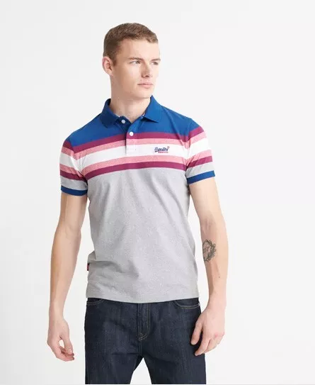 Superdry stripe polo shirt cheap