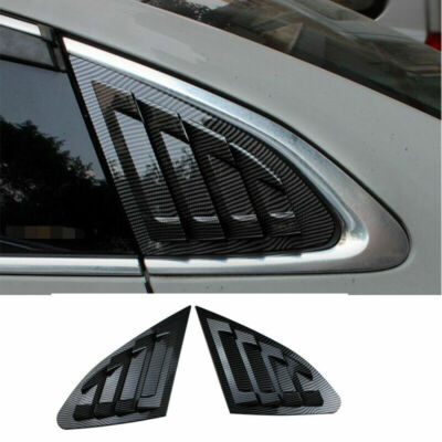 BRIGHT BLACK SIDE WINDOW LOUVER SHUTTER COVER 2PCS FOR CHEVROLET MALIBU 2016-19