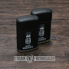 Alec Bradley Double Flame Adjustable Refillable Cigar Torch Lighter BK - 2 Pack