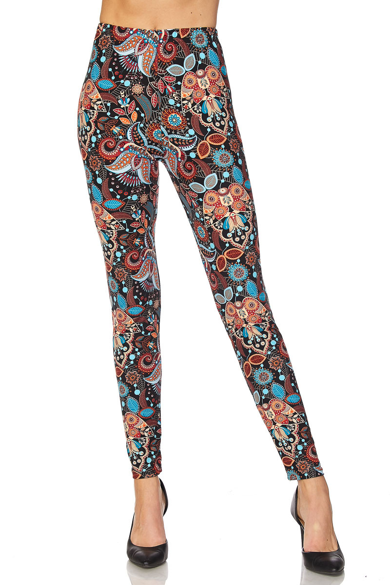 ONE SIZE Leggings TC/260 Buttery Soft Always Brushed Black w/Print