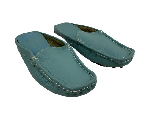 Mocassini Tod’s Gommino senza schienale rari blu donna taglia 37 pelle ciottolo 6 5