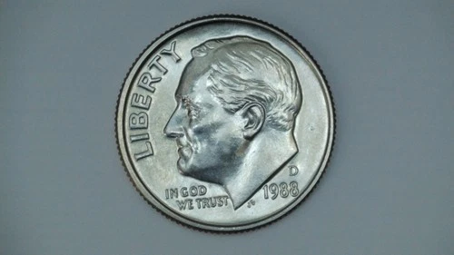 1988 D Roosevelt Dime Uncirculated BU From Mint Set