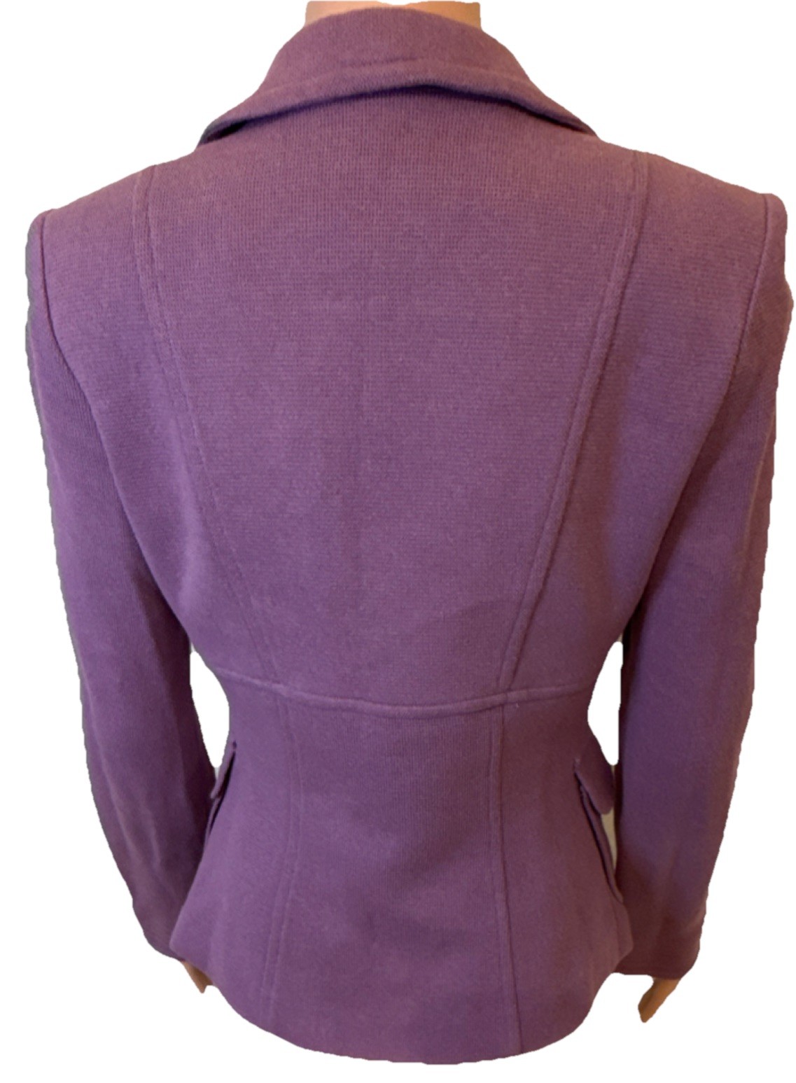 bebe Purple Blazer Jacket Collared Button Women's… - image 8