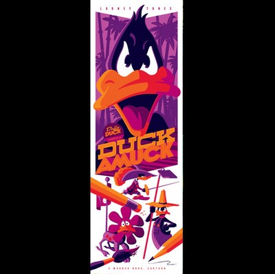 Duck Amuck Variant by Tom Whalen SIGNED Movie Poster Looney Tunes Daffy Mondo