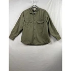 Cabelas Shirt Jacket Mens XL Green Excellent Flannel Lined Cotton Canvas SH478