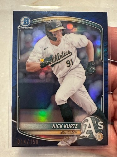 Nick Kurtz 2025 Bowman Chrome Blue Reptilian Refractor 14/150 🔥