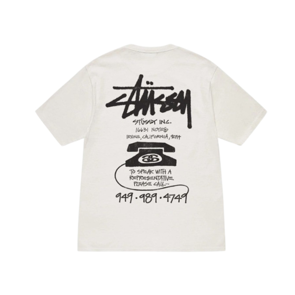 Stussy Old Phone Natural Pigment Dyed T-Shirt