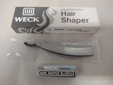 Vintage WECK HAIR SHAPER Straight Razor & 5 Blades with box, New-Old-Stock