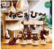 Neko Cat Coffee Collection Figure Capsule Toy Complete 6 Types Set Japan Gacha