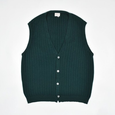 N PEAL (N.Peal) Herren Vintage Strick Gerippt KASCHMIR Weste Pullover Größe XL