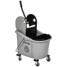 9.5 Gallon/36L Mop Bucket Wringer Cart w/ Down Press Wringer, Wheels, Mop Holder