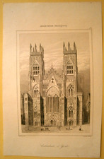 1842 print YORK MINSTER, YORK, NORTH YORKSHIRE, ENGLAND, #62