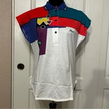Vintage NWT Head Sportswear Colorblocked Geometric Polo Shirt Size Small
