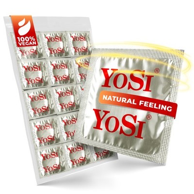 Frei Haus: 50 YOSI Markenkondome Natural Lubricated - Natural Feeling - 53mm