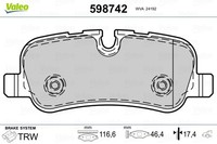 Bremsbelagsatz Scheibenbremse Valeo 598742 FüR Landrover Range Rover Sport 1 3 4