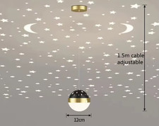 Creative Led Ceiling Light with Moon Stars Modern Asile Ceiling Lights Gold/Blac