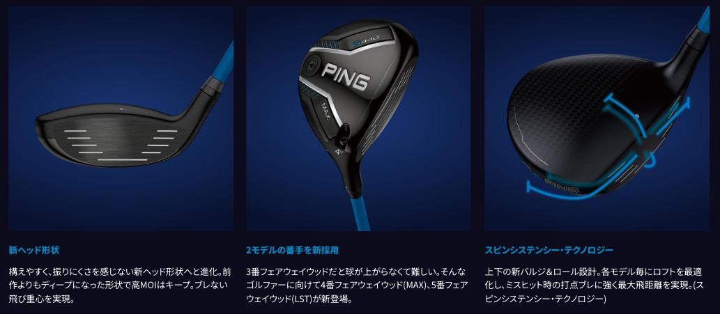 Ping Golf Club G440 MAX Fairway Wood 7W S Flex TOUR 2.0 CHROME 75